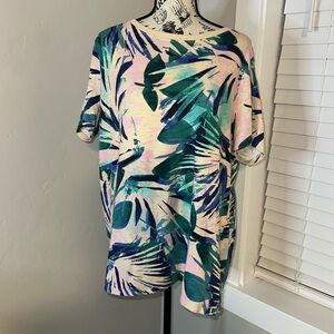 Torrid Classic Fit Colorful Palm Tee